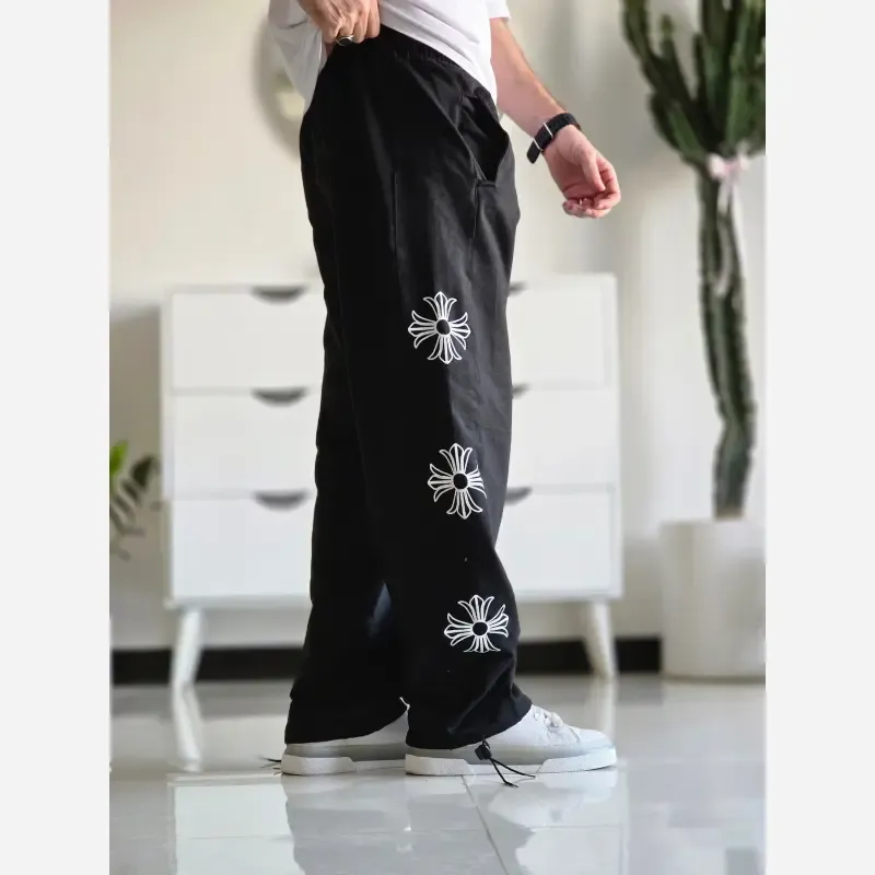 شلوار اسلش بگ کروم هارتز رنگ مشکی جنس گلکسی اسپان سایز XXL و XXXL